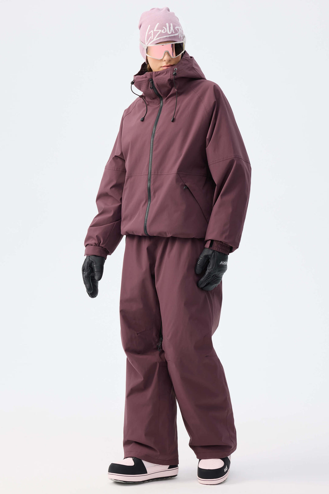 Women's Light Grey Recycled Minimalist Insulated Snow Jacket