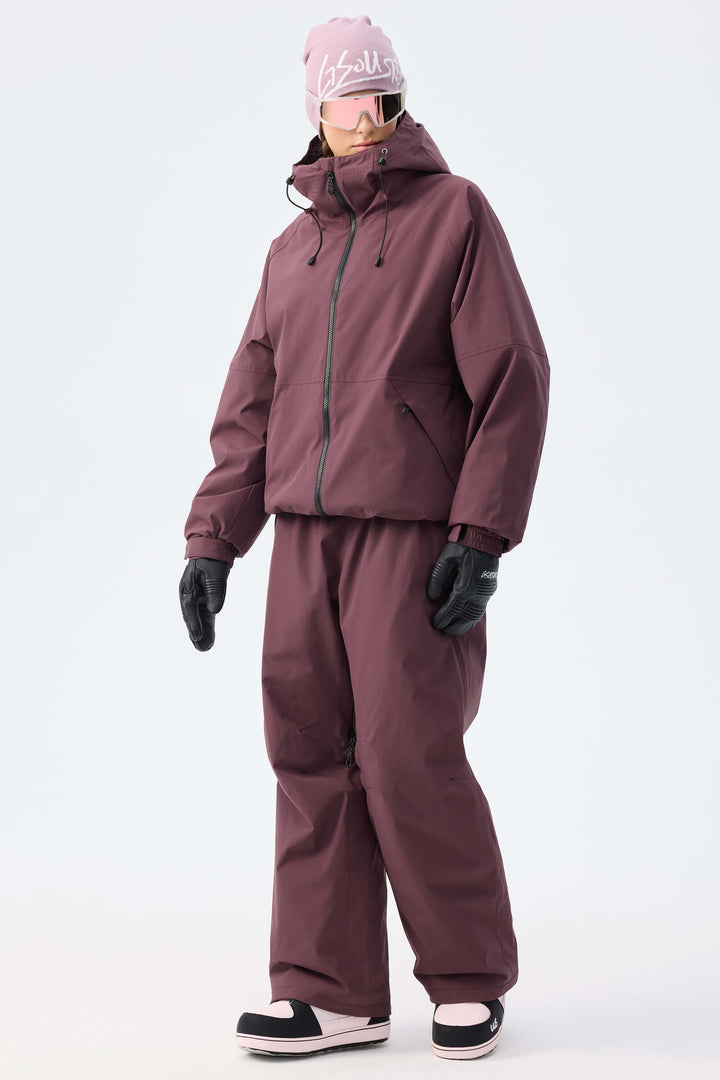 Women's Light Grey Recycled Minimalist Insulated Snow Jacket