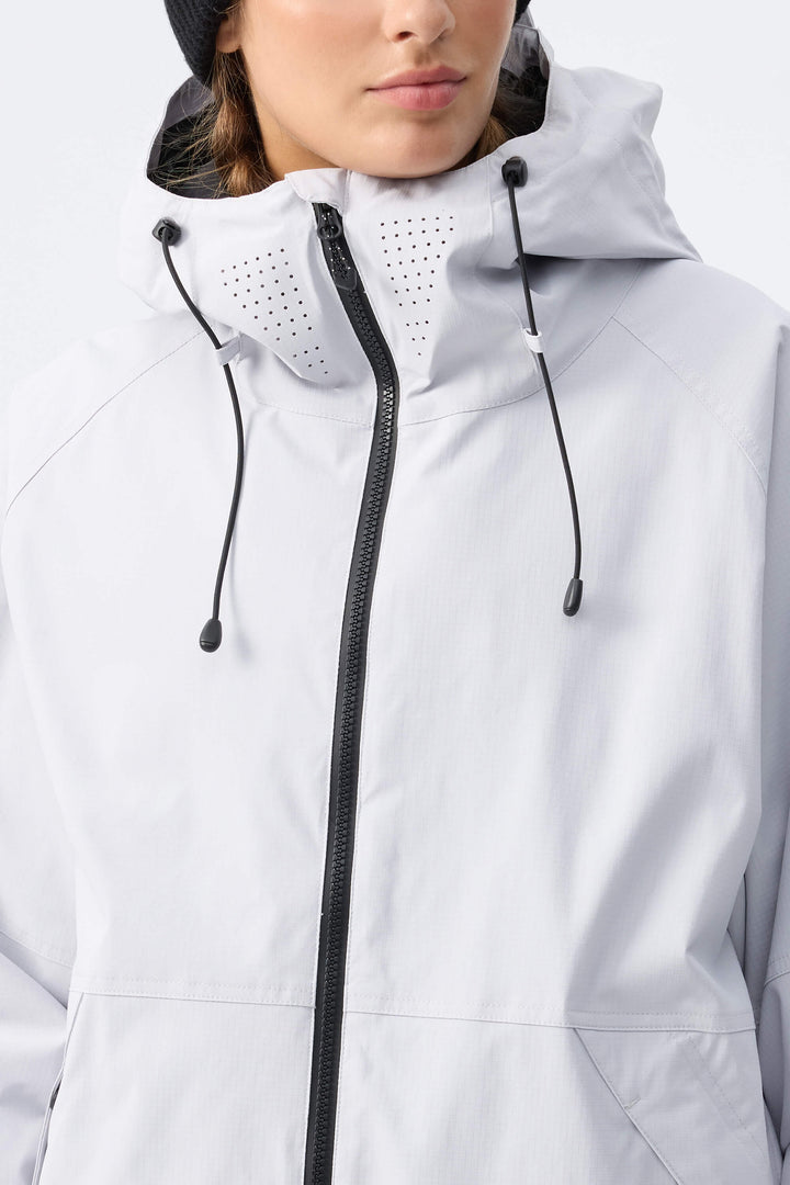 Women's Light Grey Recycled Minimalist Insulated Snow Jacket