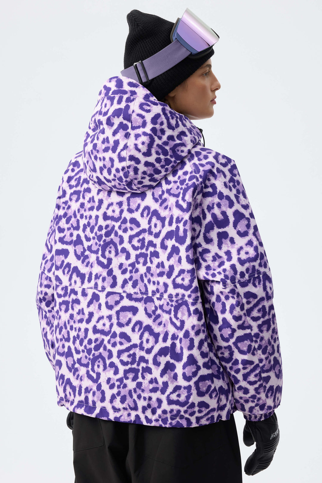 Women's Violet Leopard Recycled Minimalist Insulated Snow Jacket