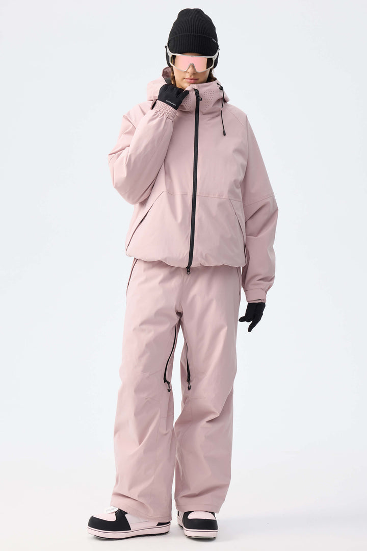 Women's Black Recycled Minimalist Insulated Snow Jacket