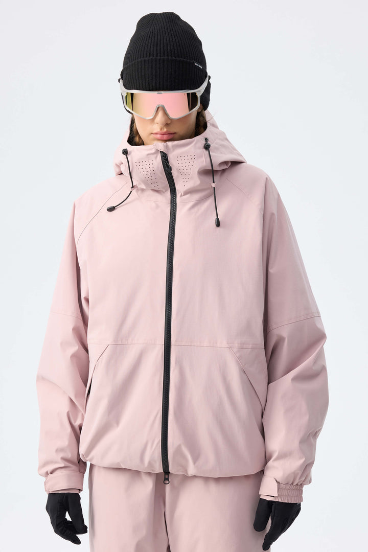 Women's Pink Recycled Minimalist Insulated Snow Jacket