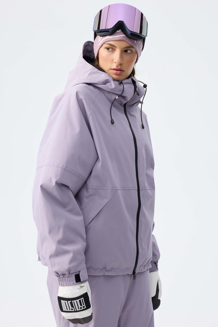 Women's Lavender Recycled Minimalist Insulated Snow Jacket