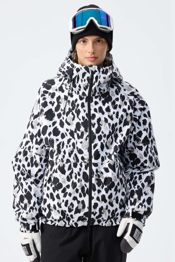 Women's Mono Leopard Recycled Minimalist Insulated Snow Jacket