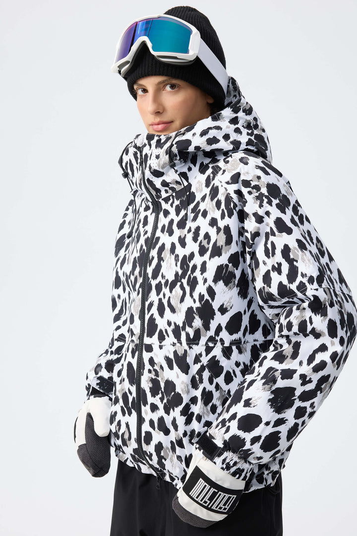 Women's Mono Leopard Recycled Minimalist Insulated Snow Jacket
