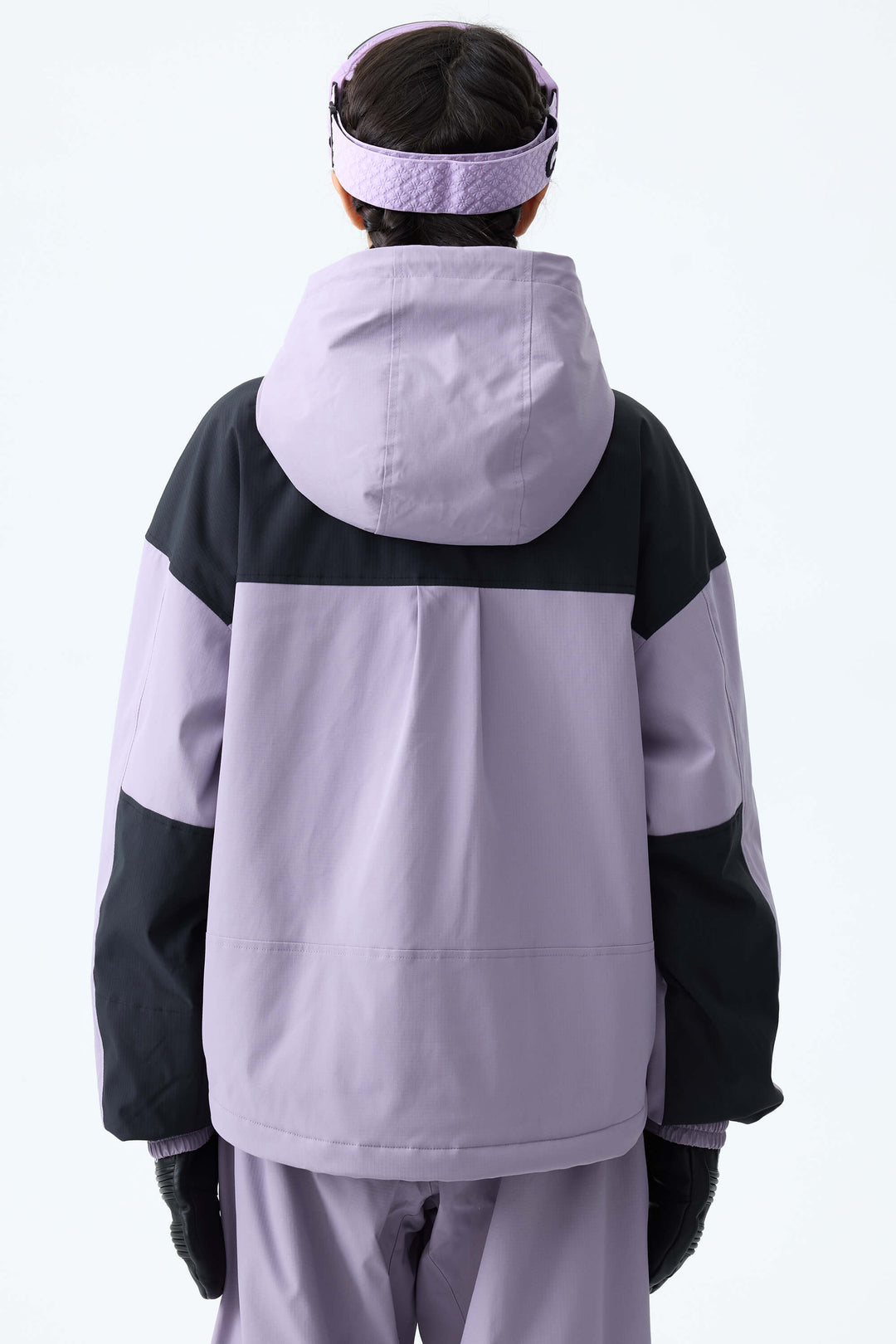 Women's Lavender & Black Contrast-Yoke Insulated Snowboard Jackets