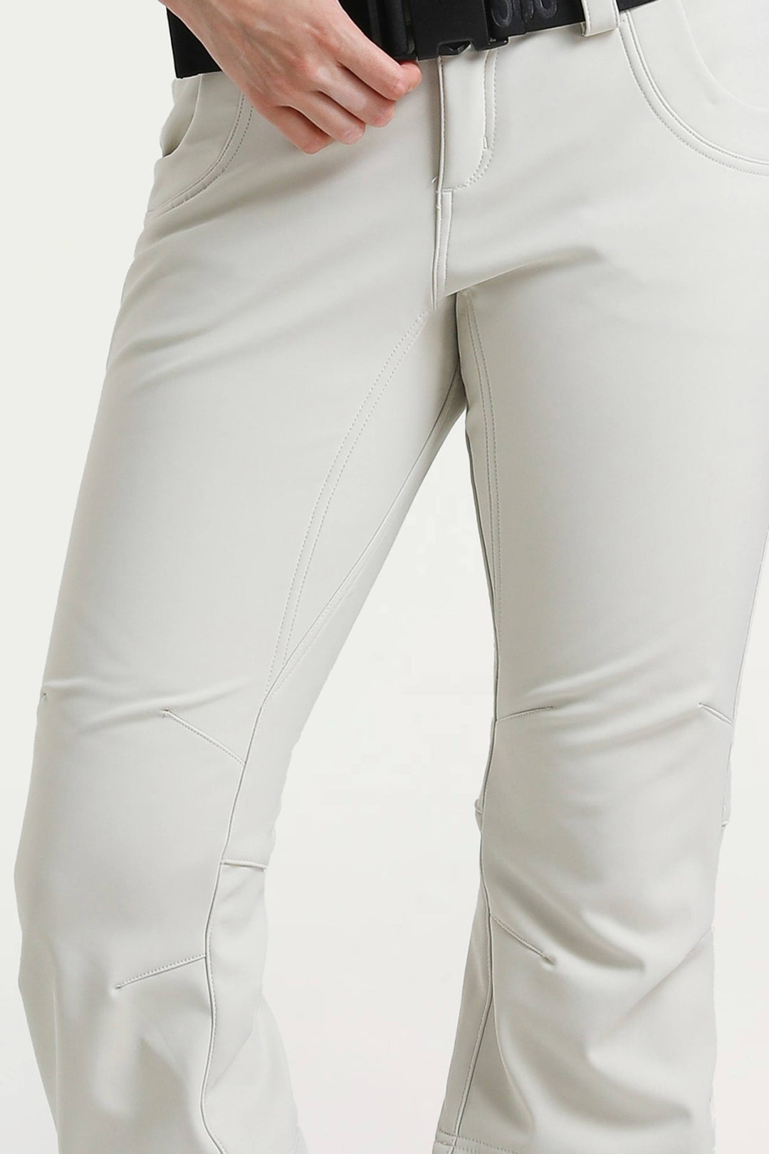 Naisten tummanruskeat, kapeat, vedenpitävät ja levenevät hiihtohousut