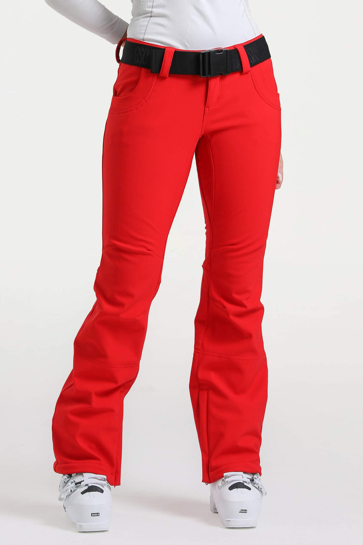 Naisten tummanruskeat, kapeat, vedenpitävät ja levenevät hiihtohousut