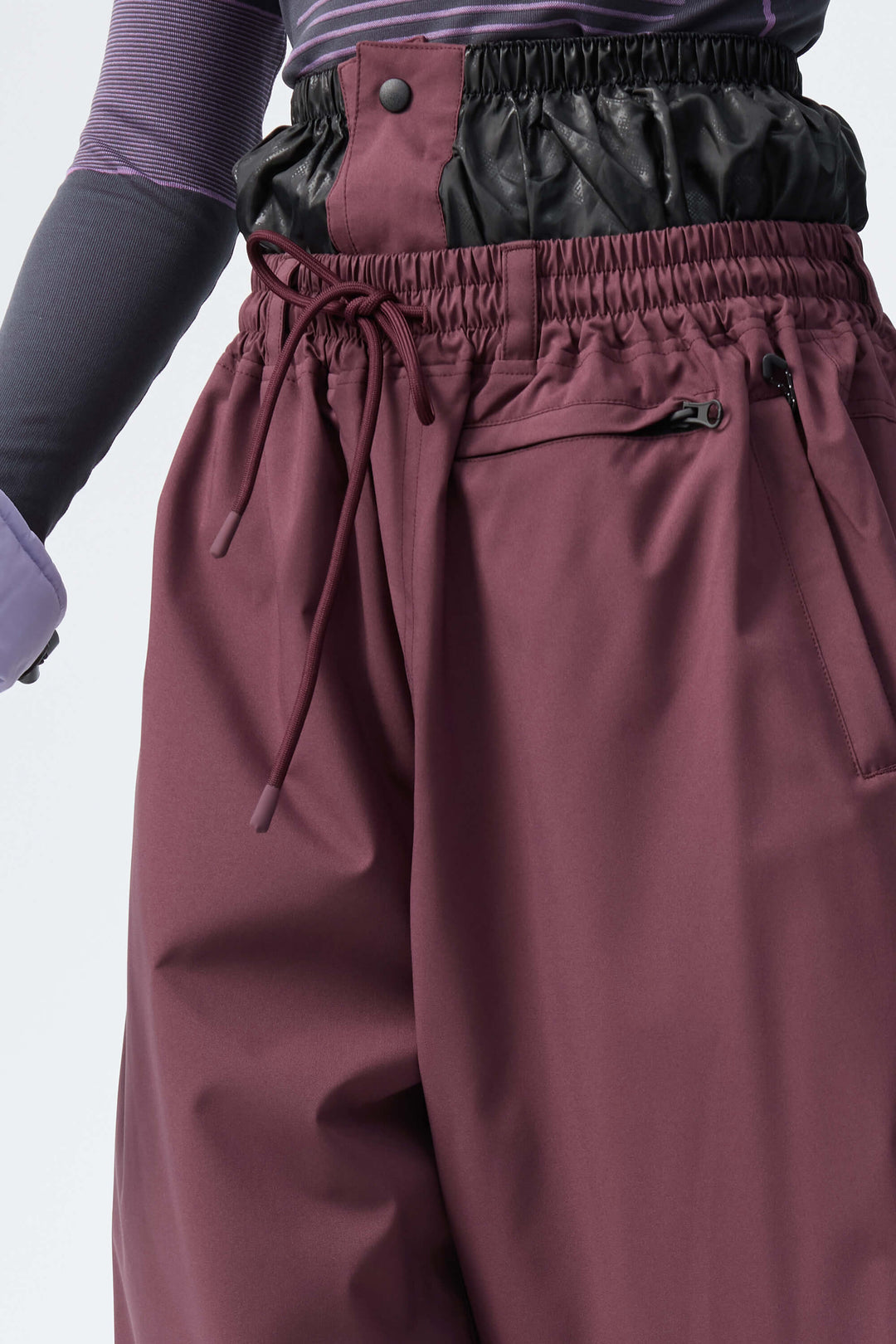 Women's Plum Noir Baggy Drawstring Durable Snow Pants