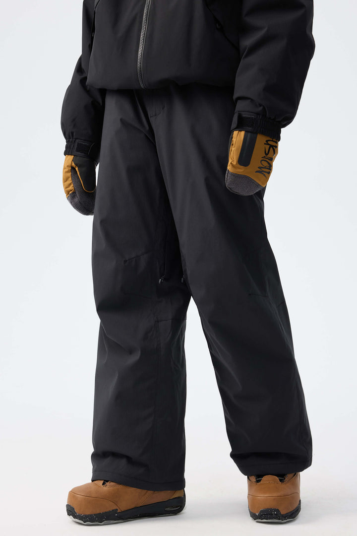 Women's Black Recycled Minimalist Insulated Snow Pants
