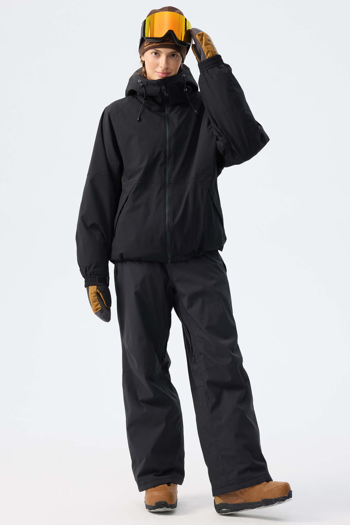 Women's Black Recycled Minimalist Insulated Snow Pants