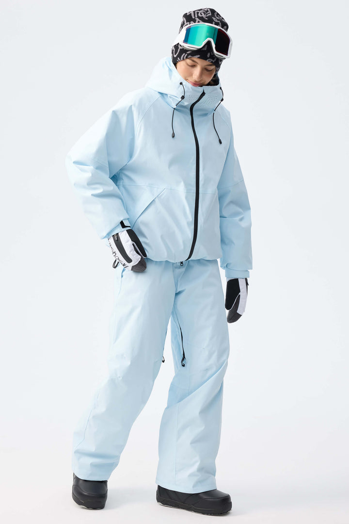 Women's Light Grey Recycled Minimalist Insulated Snow Pants