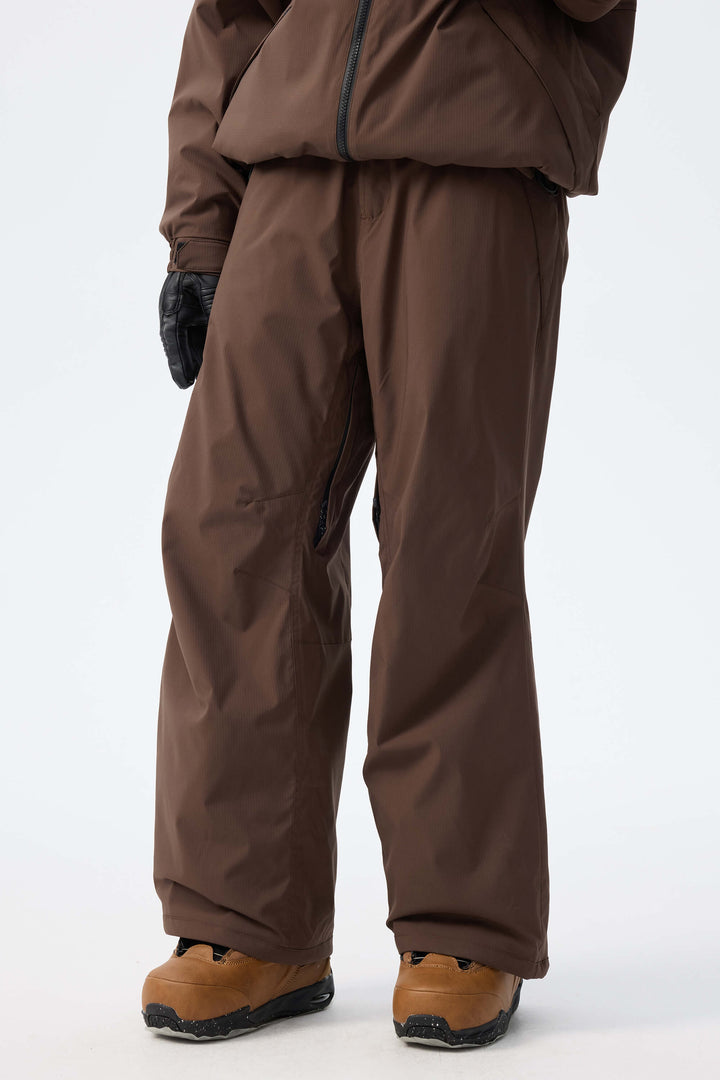 Women's Brown Recycled Minimalist Insulated Snow Pants
