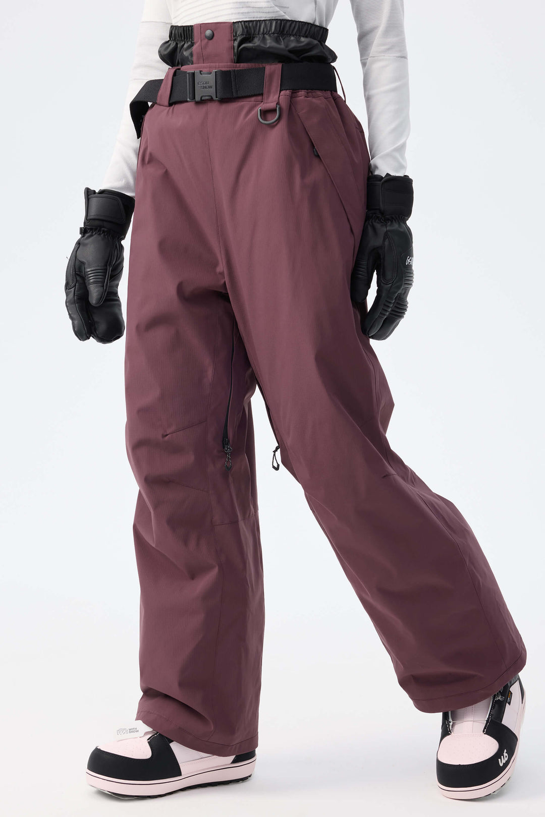 Women's Black Recycled Minimalist Insulated Snow Pants