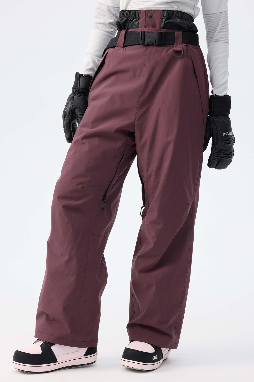 Women's Black Recycled Minimalist Insulated Snow Pants