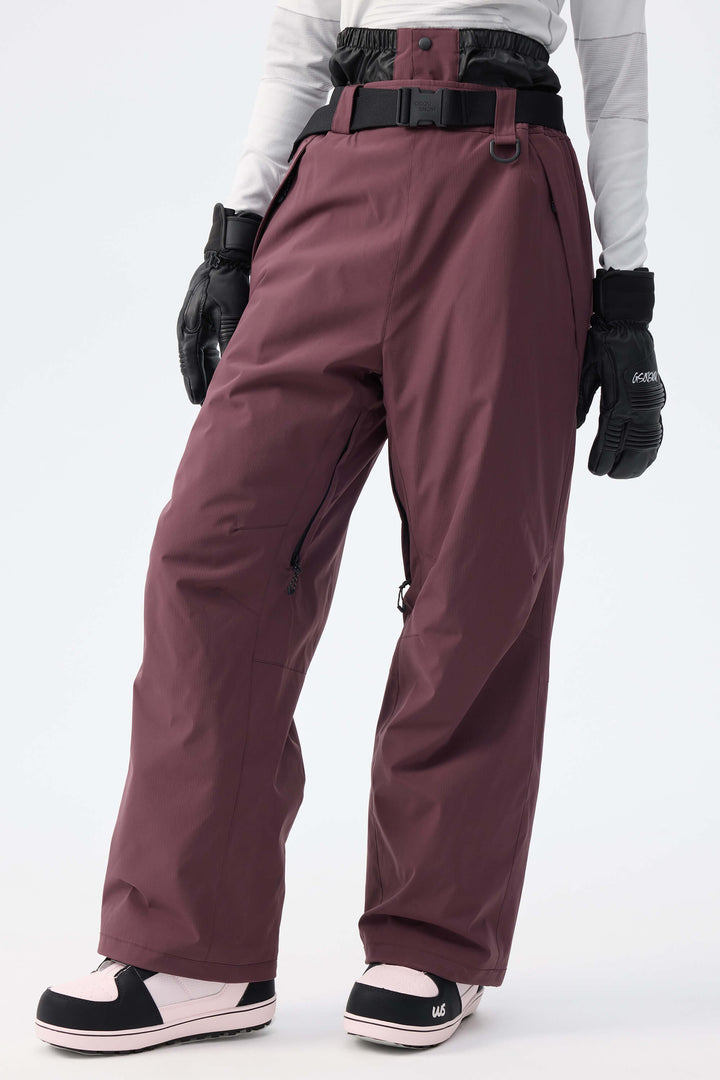 Women's Black Recycled Minimalist Insulated Snow Pants