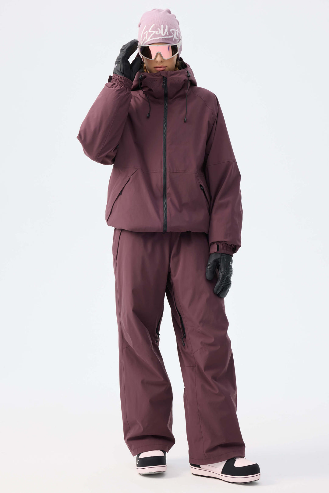 Women's Black Recycled Minimalist Insulated Snow Pants
