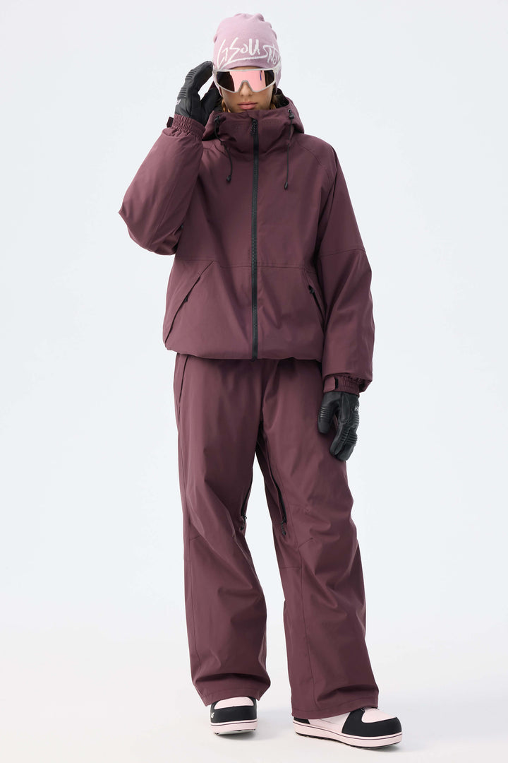 Women's Black Recycled Minimalist Insulated Snow Pants
