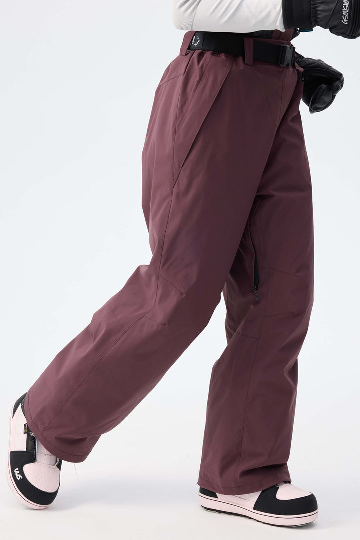 Women's Light Grey Recycled Minimalist Insulated Snow Pants