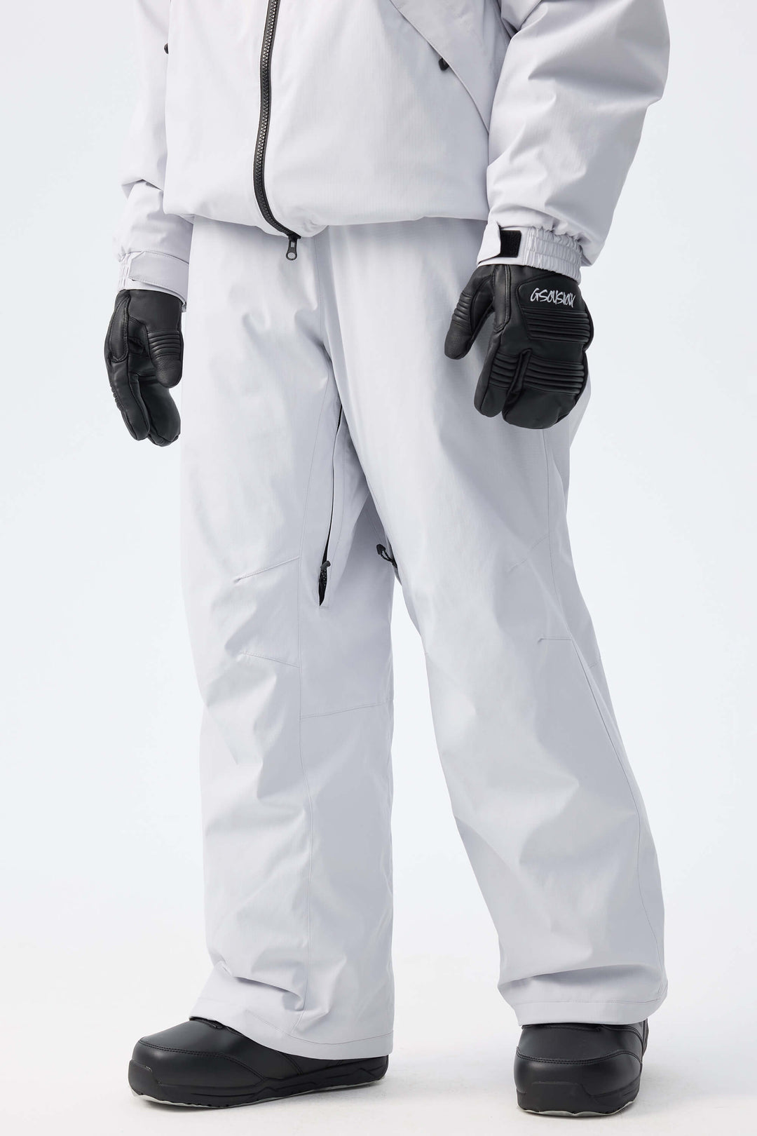 Women's Light Grey Recycled Minimalist Insulated Snow Pants