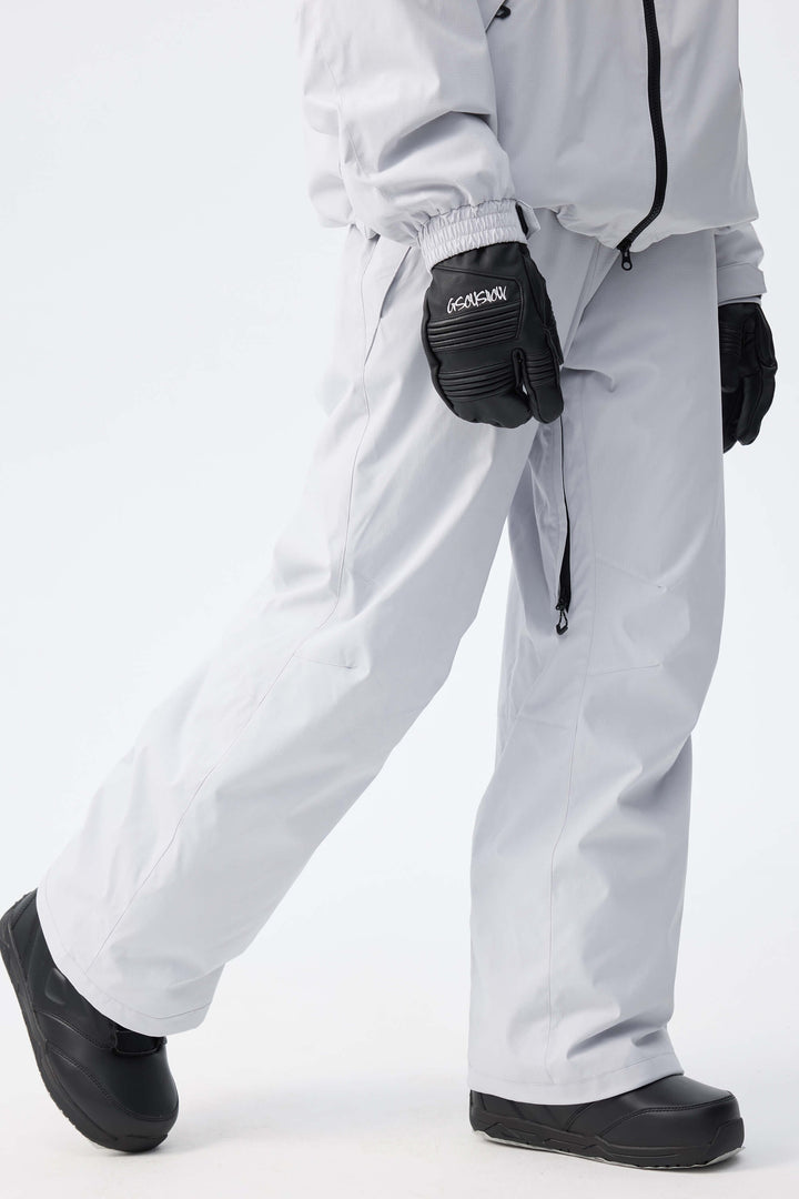 Women's Light Grey Recycled Minimalist Insulated Snow Pants