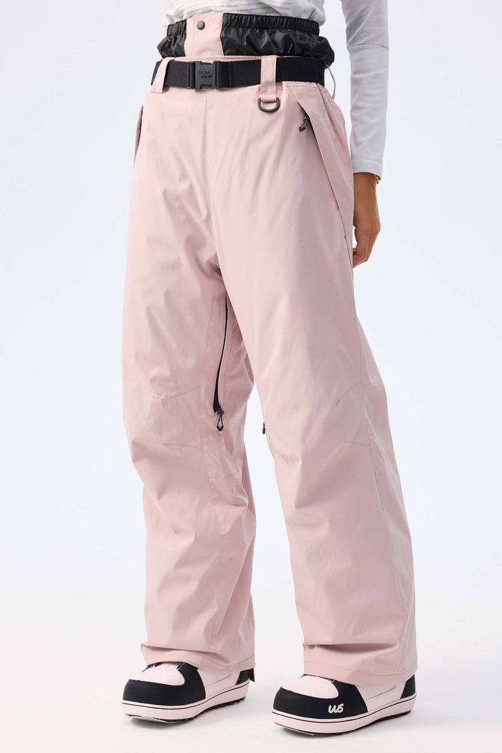 Women's Light Grey Recycled Minimalist Insulated Snow Pants