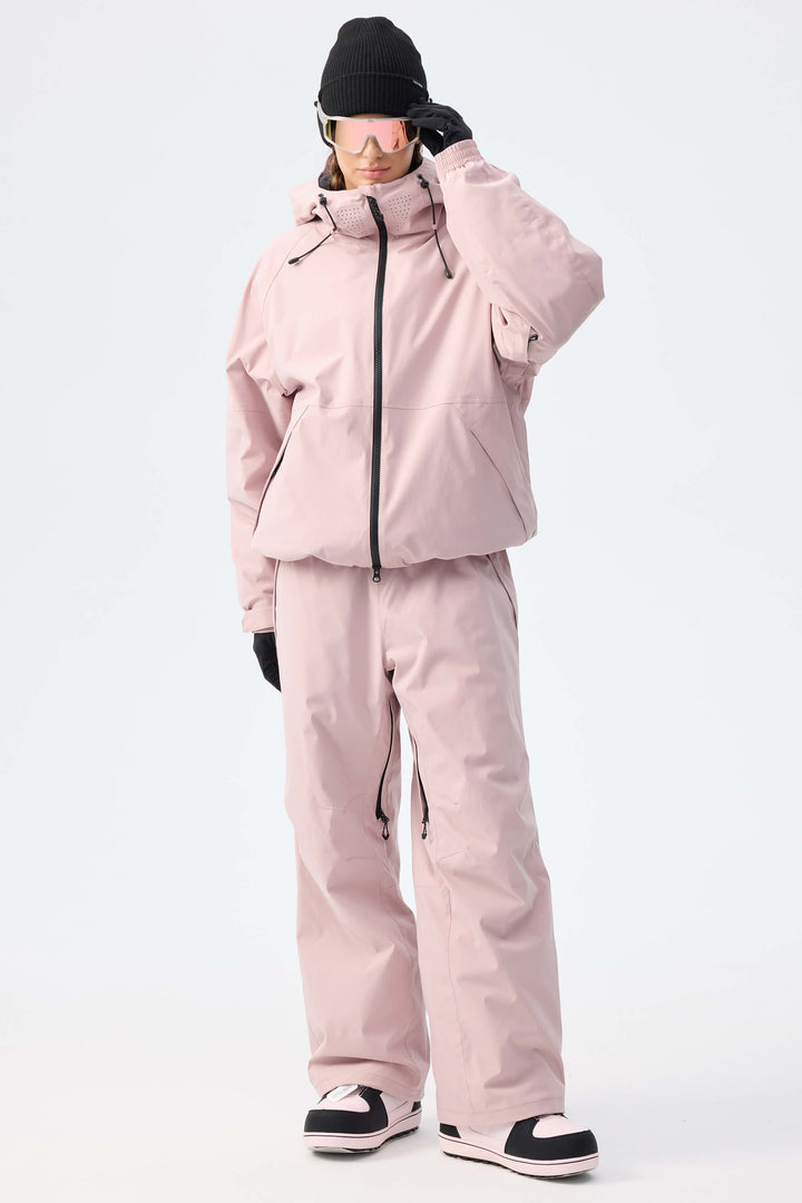 Women's Light Grey Recycled Minimalist Insulated Snow Pants