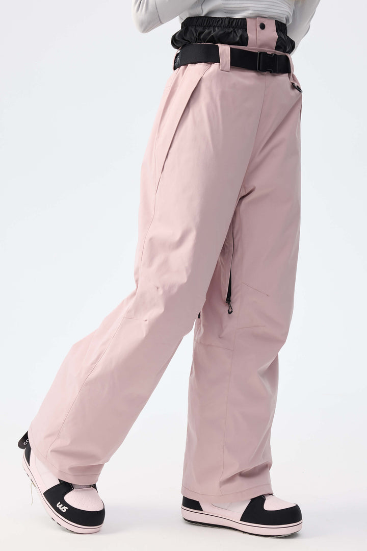 Women's Pink Recycled Minimalist Insulated Snow Pants