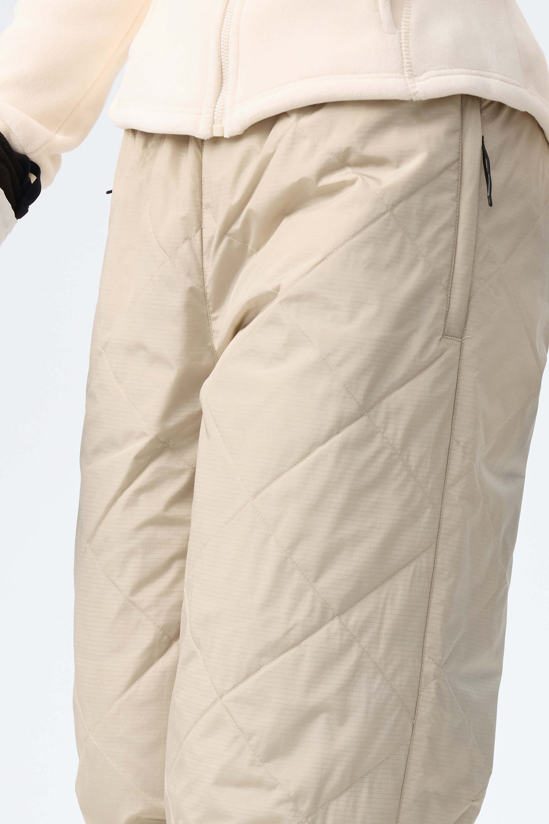 Women's Oatmeal Quilted Goose Down Ski Pants