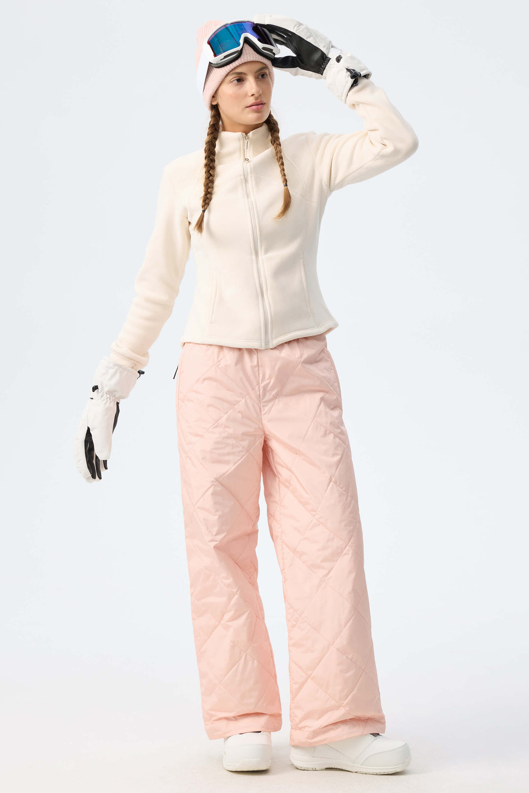 Women's Deep Burgundy Quilted Goose Down Ski Pants