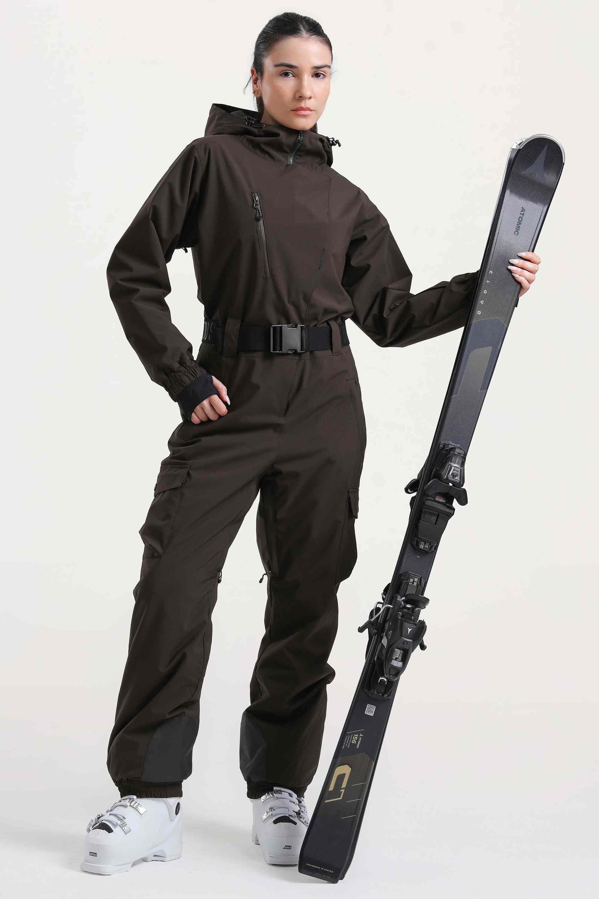 レディース アーミーグリーン 断熱 防水 アシンメトリーデザイン