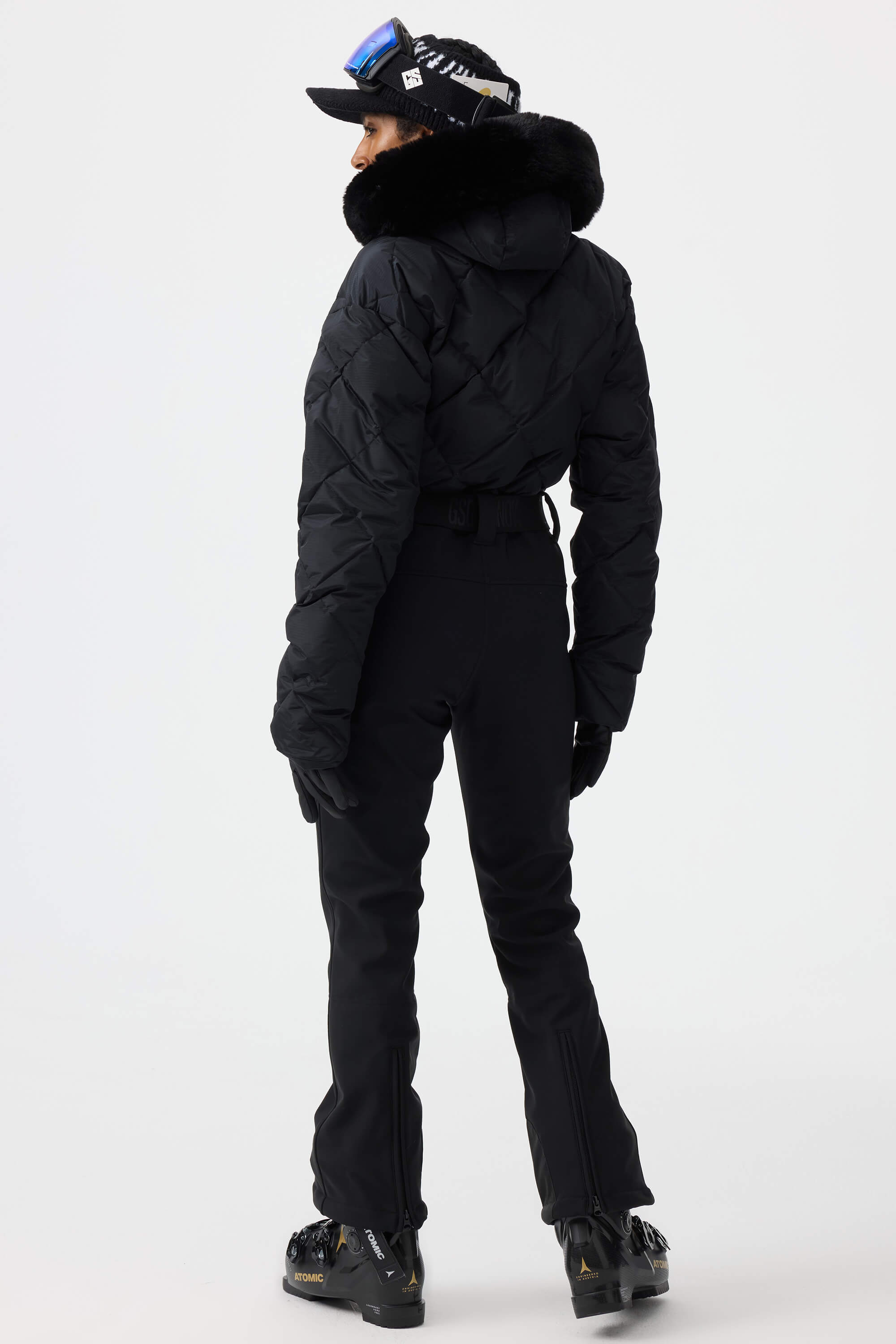 Women's Pink Durable Mini-flare Leggings One-Piece Ski Suit – GSou