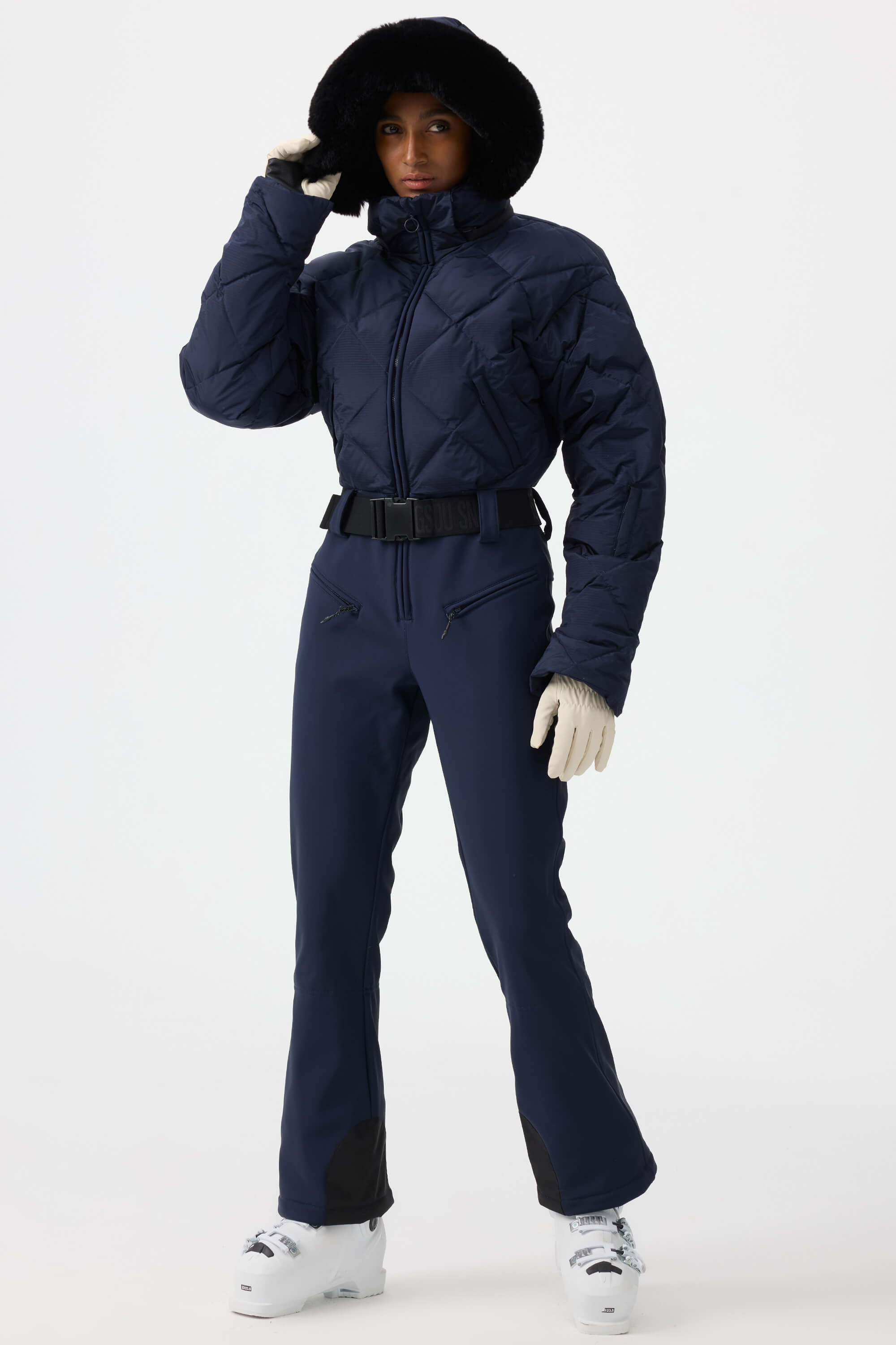 Women's Pink Durable Mini-flare Leggings One-Piece Ski Suit – GSou