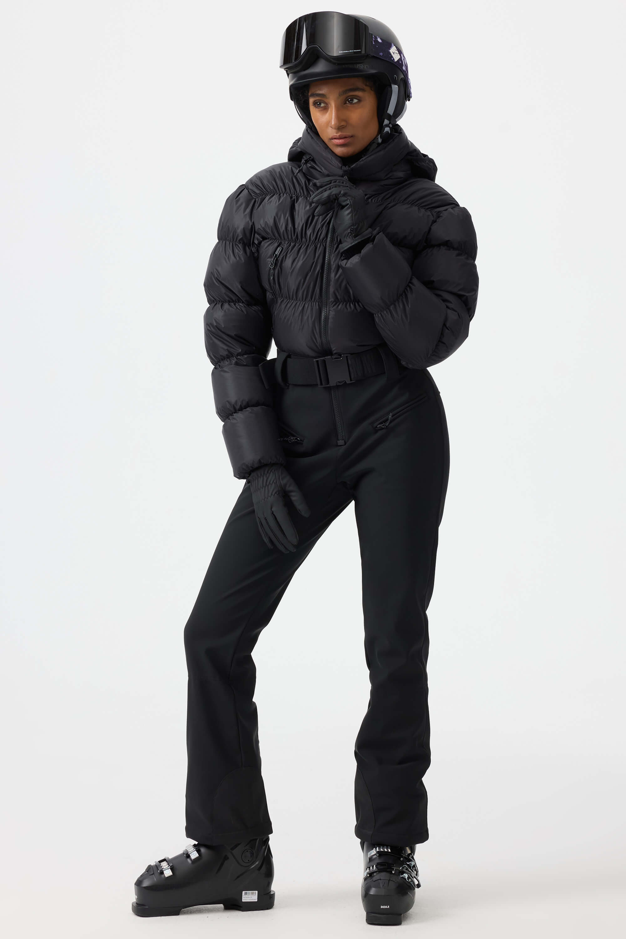 レディース ブラック 汚れ防止 ダウン ワンピース スキースーツ – GSou