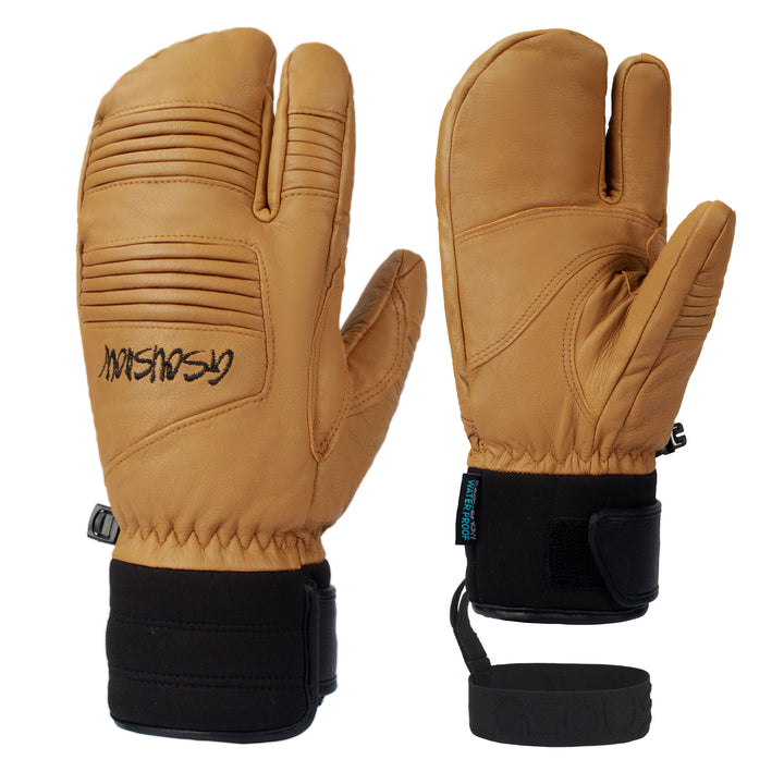 Gsou Snow Adult Unisex Wear-Resistant Sheepskin Three Finger Gloves