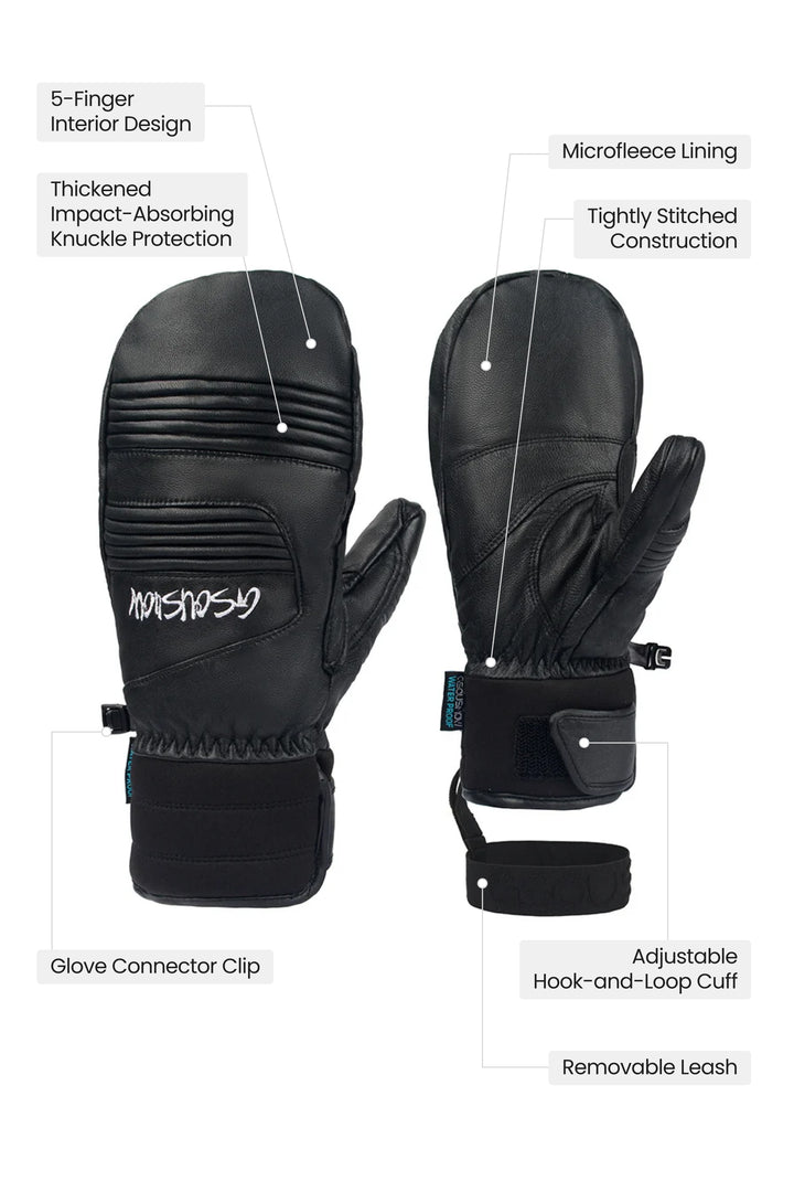 Gsou Snow Unisex-Handschuhe aus strapazierfähigem Schaffell für Erwachsene