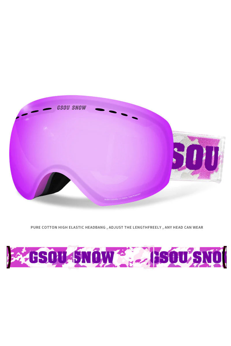 Gsou Snow Erwachsene Lila Skibrille über Brille Ski Snowboardbrille