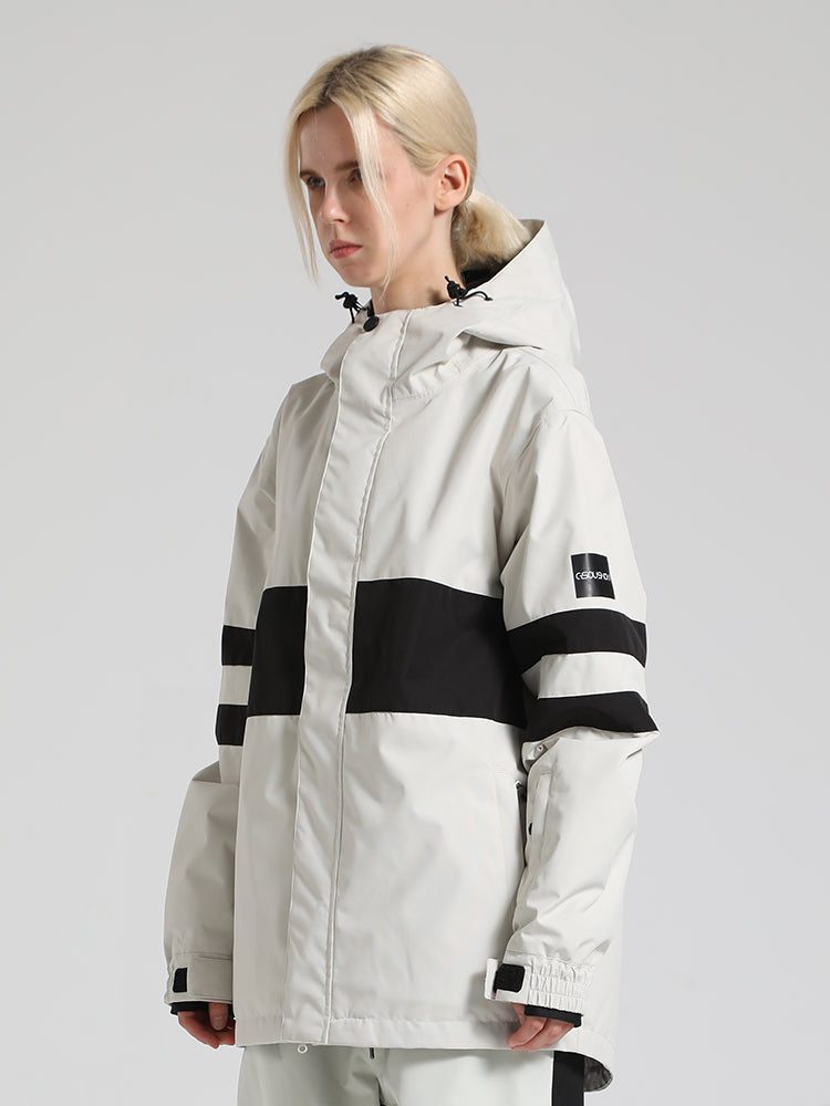 Gsou Snow Women's Paneled Loose Waterproof Insulated Ski Jacket
