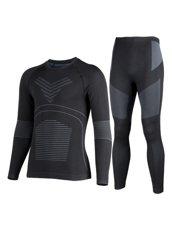 Gsou Snow Men's Gray Underwear Sets Snowboard Base Layer