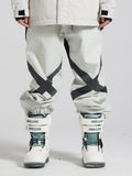 Gsou Snow Pantalon de ski ample réfléchissant à blocs de couleurs pour hommes