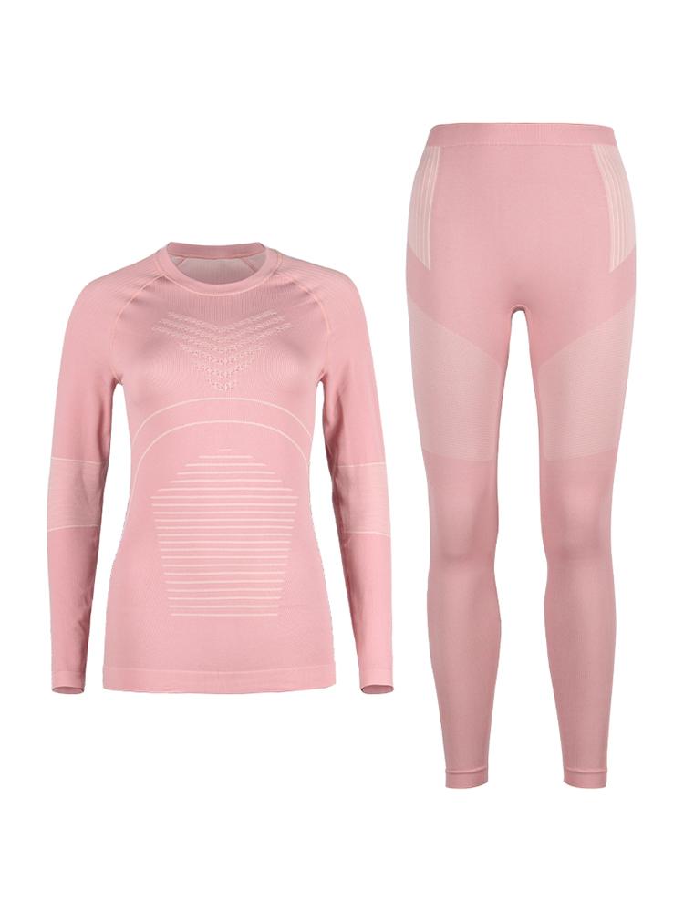 Gsou Snow Women's Pink Underwear Ski Equipment Quick-Drying Wicking Function Underwear Set