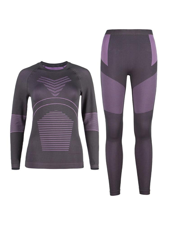 Gsou Snow Women's Grey Thermal Underwear Sets Snow Base Layer