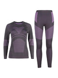 Gsou Snow Women's Purple Underwear Ski Equipment Quick-Drying Wicking Function Underwear Set
