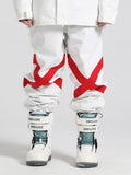 Gsou Snow Pantalon de ski ample réfléchissant à blocs de couleurs pour hommes