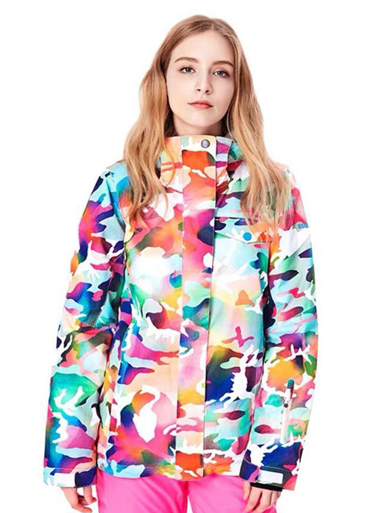 Gsou Snow Women's Colorful High Waterproof Windproof Ski Snowboard Jacket