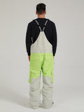Gsou Snow Men's Couples Style Colorblock Tooling Snow Bib Pants Windproof Waterproof Wear-Resistant Ski Pants