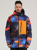 Gsou Snow Men's Windproof Waterproof Color Patchwork Ski Jacket Couples Snowwear