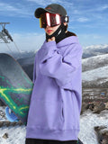 Gsou Snow Damen-Skipullover für Paare, winddicht, warm, Fleece, Übergröße, Jacke, Einzel- und Doppelboard-Skianzug