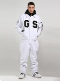 Gsou Snow Men's White 15K Waterproof Winter One Piece Snowboard Suits