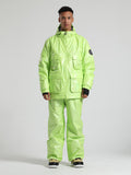 Gsou Snow Men's Green Dazzling Ski Suit